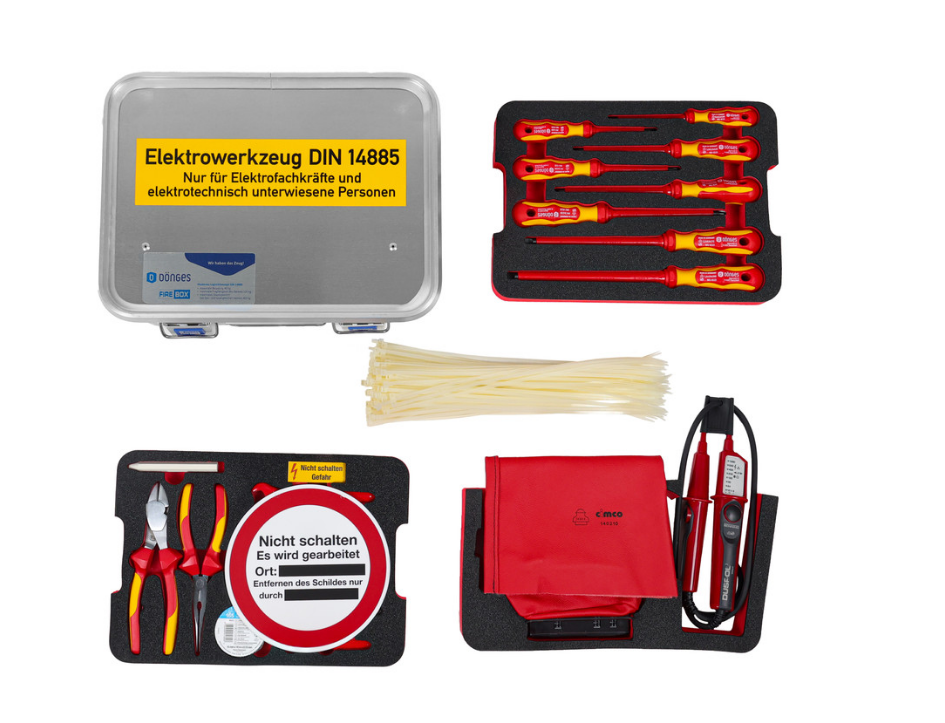 Bild von DÖNGES Elektro-Werkzeugkasten ähnl. DIN 14885 mit Schaumstoffeinlage in Dönges Firebox