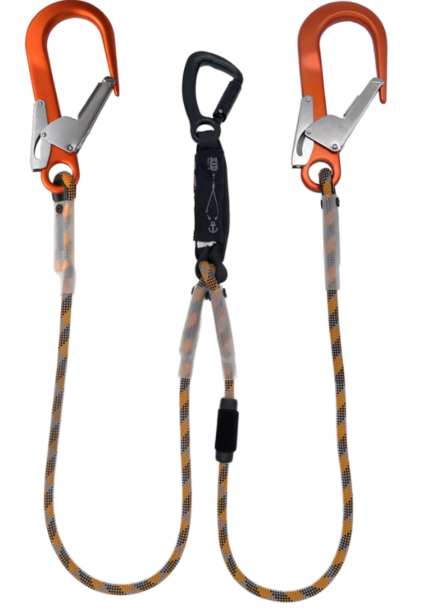 SKYLOTEC Y-Verbindungsmittel mit Falldämpfer SKYSAFE ECO-R, Länge 1,50 m, mit zwei Karabinern FS 90 ST, L-0832-1C5