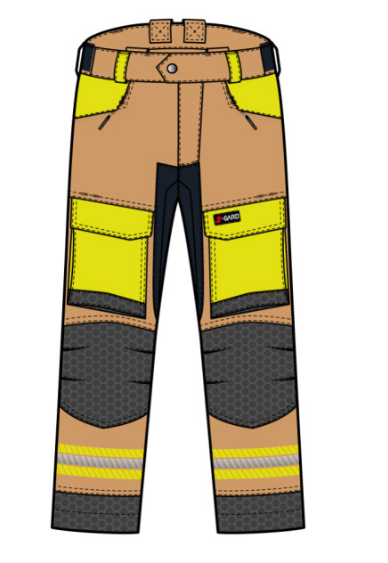 S-GARD Wildlandhose RANGER 2.0 HIGH-VIS, gold-schwarzblau-leuchtgelb, Gr. 52