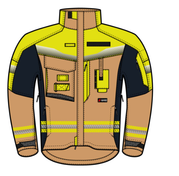 S-GARD Wildlandjacke RANGER 2.0 HIGH-VIS, gold-schwarzblau-leuchtgelb, Gr. K XXL