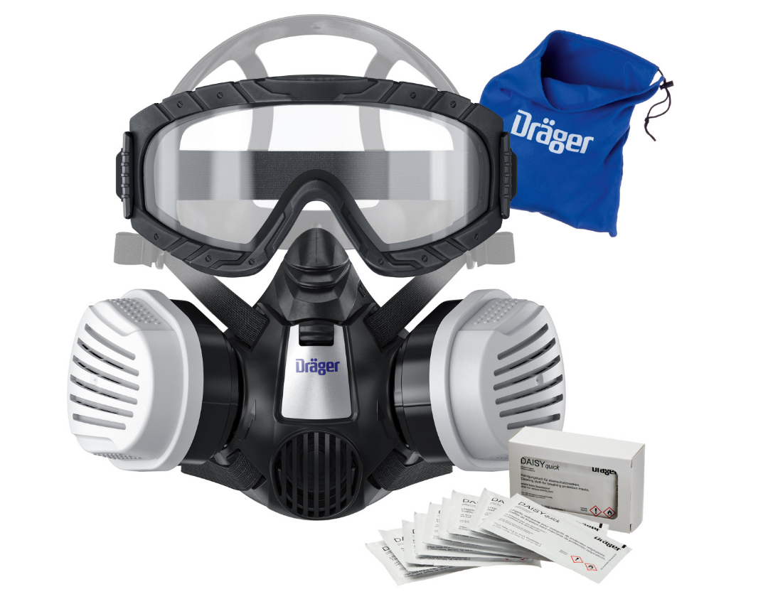 DRÄGER Waldbrand Set mit ABEK1Hg-P3 Filter, X-Plore-Maske in Gr. M
