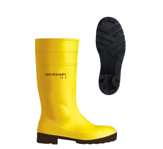 Bild von Sicherheits-Gummistiefel EN 345, mit Stahlkappeund Stahl-Zwischensohle, gelb, Gr. 39