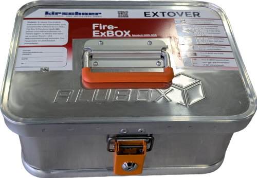 Bild von KIRSCHNER FireExBOX - Quarantänebox zum Transportieren und Lagern von Lithium-Ionen-Akkus inkl. EXTOVER Löschgranulat, 8 ltr.